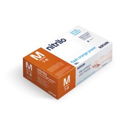 LUVA NITRILO SEM PÓ DIAMANTADO LARANJA